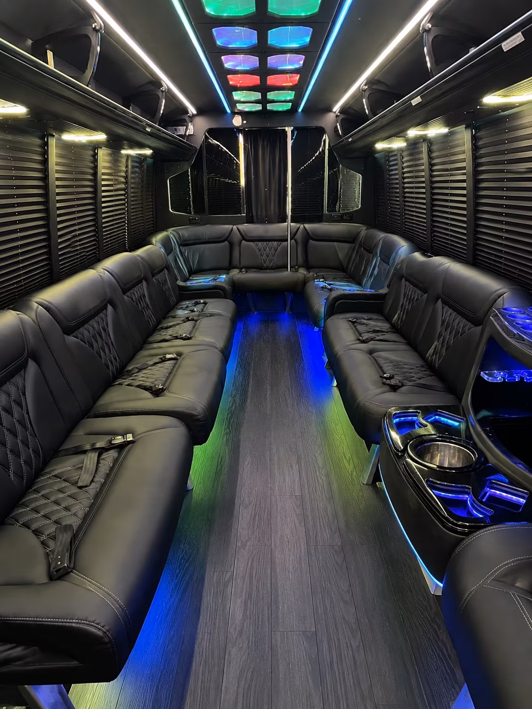 avondale 20 passenger party bus interior