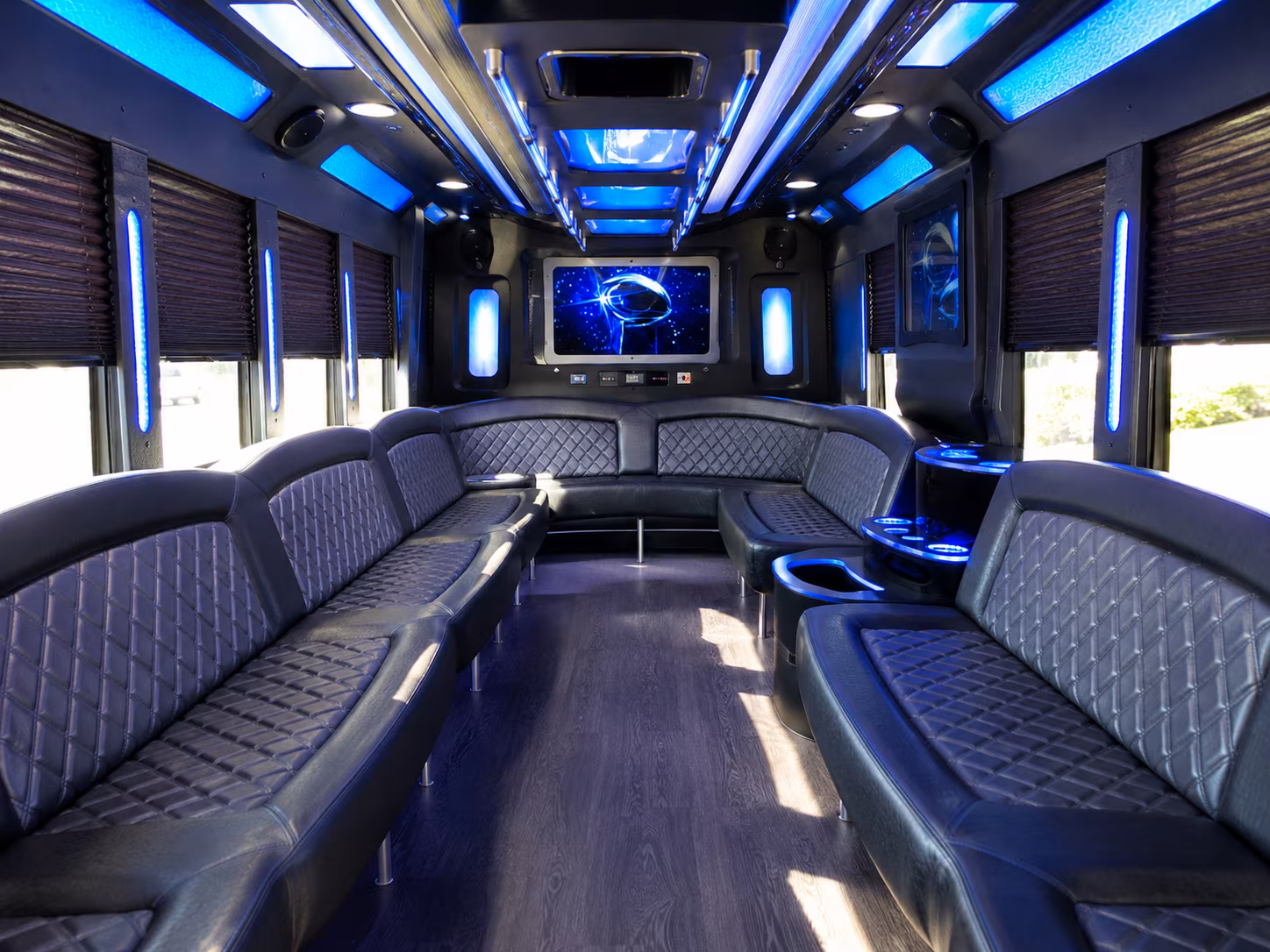 avondale 28 passenger party bus inside