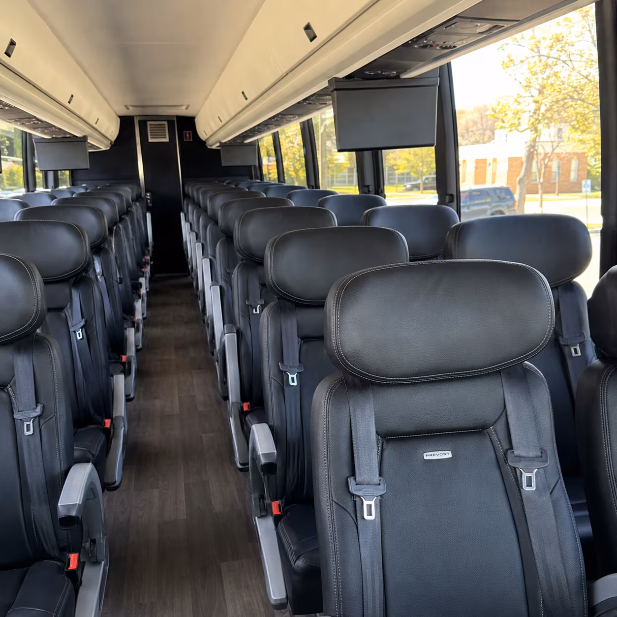 avondale 56 passenger charter bus inside